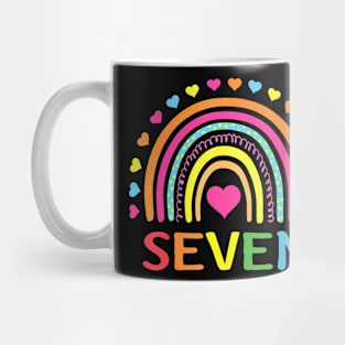 Years Old Rainbow 7th Birthday  For Girls Boys Kids Mug